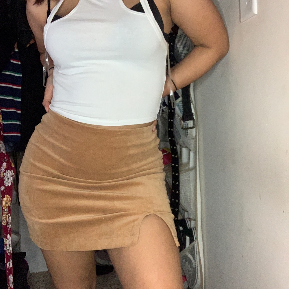 Brown suede skirt
